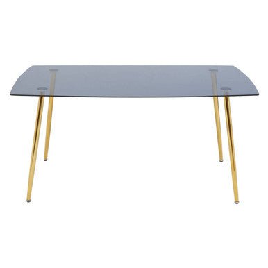 Smoked Glass Top and Slanted Legs Coffee Table with 6 Chairs Set, Wimslow - Joe’s Haven
