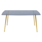 Smoked Glass Top and Slanted Legs Coffee Table with 6 Chairs Set, Wimslow - Joe’s Haven