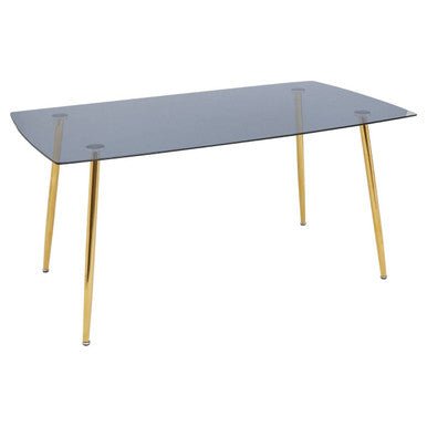 Smoked Glass Top and Slanted Legs Coffee Table with 6 Chairs Set, Wimslow - Joe’s Haven