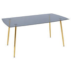 Smoked Glass Top and Slanted Legs Coffee Table with 6 Chairs Set, Wimslow - Joe’s Haven