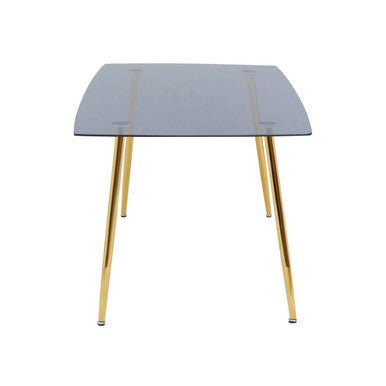 Smoked Glass Top and Slanted Legs Coffee Table with 6 Chairs Set, Wimslow - Joe’s Haven