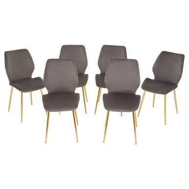 Smoked Glass Top and Slanted Legs Coffee Table with 6 Chairs Set, Wimslow - Joe’s Haven
