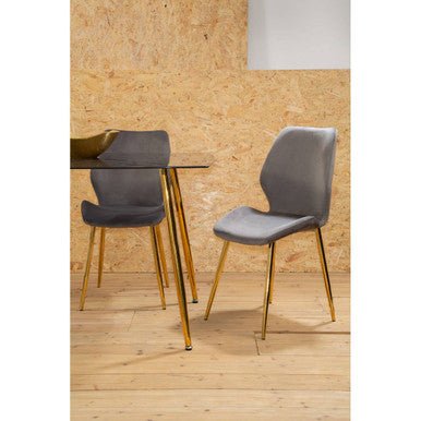 Smoked Glass Top and Slanted Legs Coffee Table with 6 Chairs Set, Wimslow - Joe’s Haven