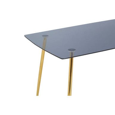 Smoked Glass Top and Slanted Legs Coffee Table with 6 Chairs Set, Wimslow - Joe’s Haven