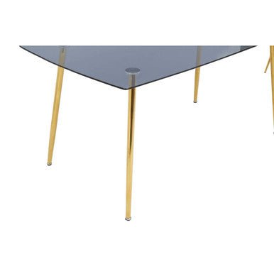 Smoked Glass Top and Slanted Legs Coffee Table with 6 Chairs Set, Wimslow - Joe’s Haven