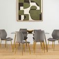 Smoked Glass Top and Slanted Legs Coffee Table with 6 Chairs Set, Wimslow - Joe’s Haven