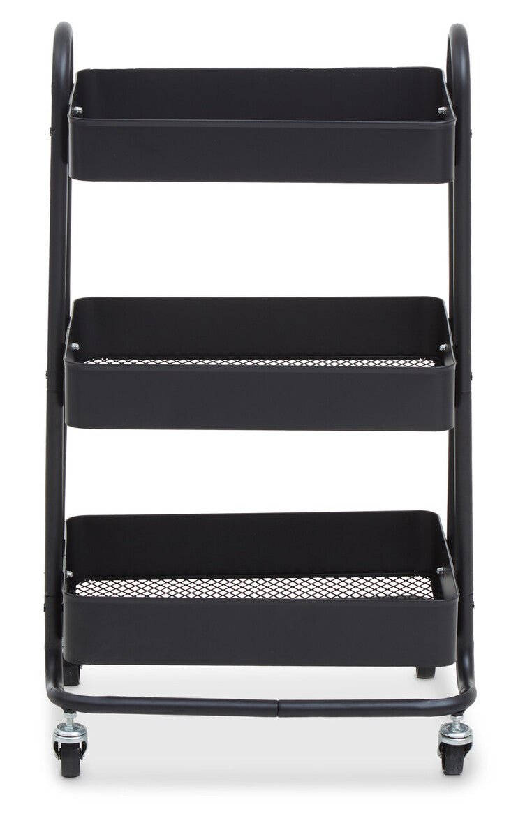 Acero Three Tier Black Metal Trolley - Joe’s Haven