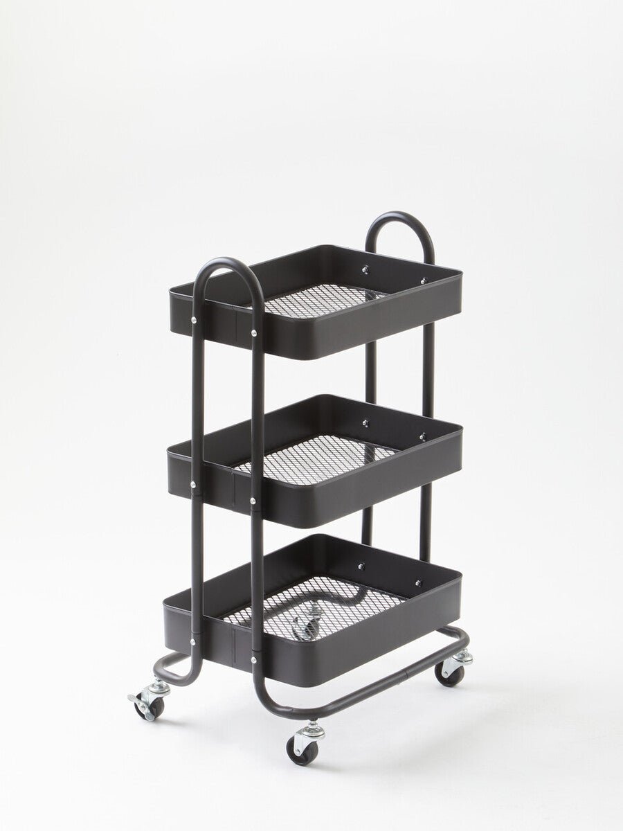 Acero Three Tier Black Metal Trolley - Joe’s Haven