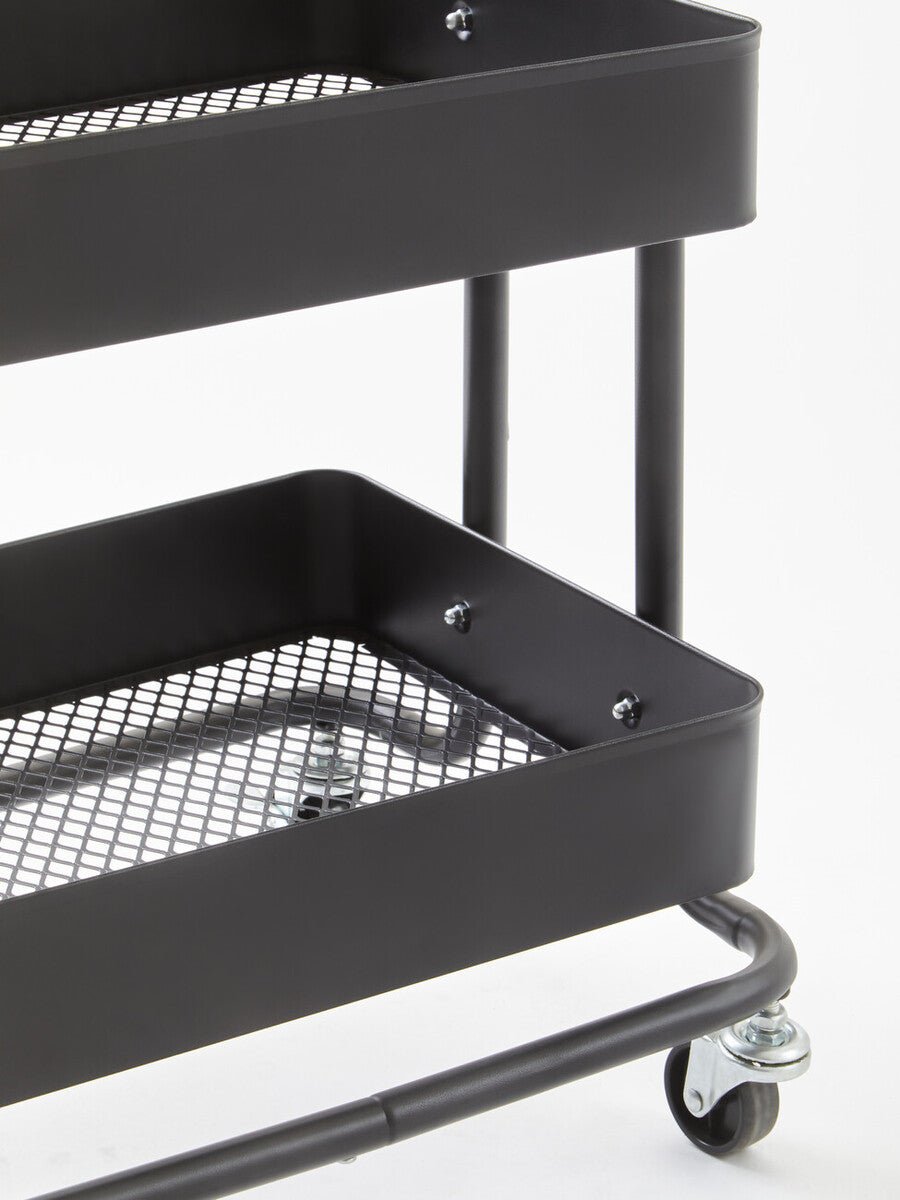 Acero Three Tier Black Metal Trolley - Joe’s Haven