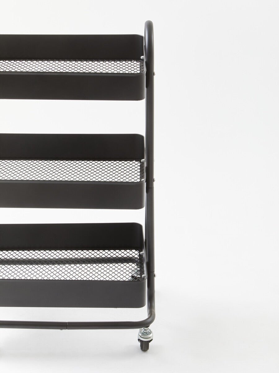 Acero Three Tier Black Metal Trolley - Joe’s Haven