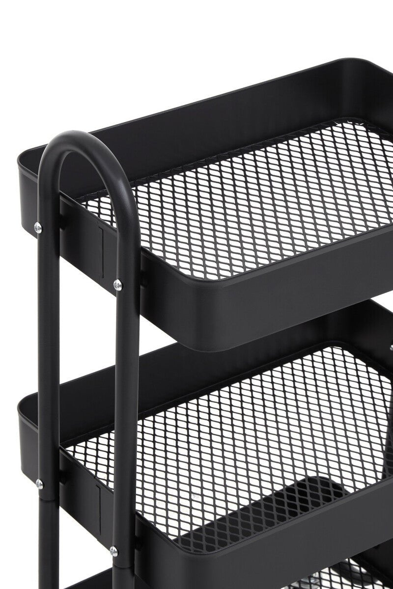 Acero Three Tier Black Metal Trolley - Joe’s Haven