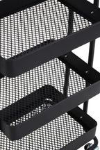 Acero Three Tier Black Metal Trolley - Joe’s Haven
