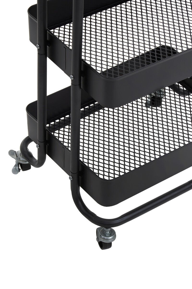 Acero Three Tier Black Metal Trolley - Joe’s Haven