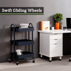 Acero Three Tier Black Metal Trolley - Joe’s Haven