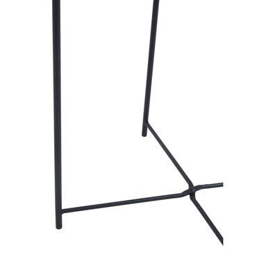 Black Powder Coated Metal Round Side Table with Intersecting Cross Base, Acero - Joe’s Haven