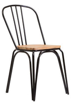 District Dining Chair Elm Wood Seat With Black Finish Metal Frame - Joe’s Haven