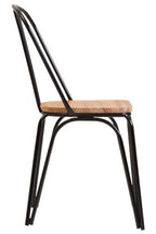 District Dining Chair Elm Wood Seat With Black Finish Metal Frame - Joe’s Haven