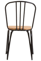 District Dining Chair Elm Wood Seat With Black Finish Metal Frame - Joe’s Haven