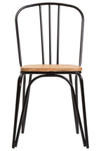 District Dining Chair Elm Wood Seat With Black Finish Metal Frame - Joe’s Haven