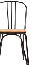 District Dining Chair Elm Wood Seat With Black Finish Metal Frame - Joe’s Haven