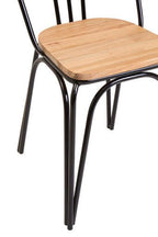 District Dining Chair Elm Wood Seat With Black Finish Metal Frame - Joe’s Haven
