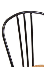 District Dining Chair Elm Wood Seat With Black Finish Metal Frame - Joe’s Haven