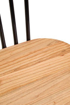 District Dining Chair Elm Wood Seat With Black Finish Metal Frame - Joe’s Haven