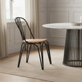 District Dining Chair Elm Wood Seat With Black Finish Metal Frame - Joe’s Haven
