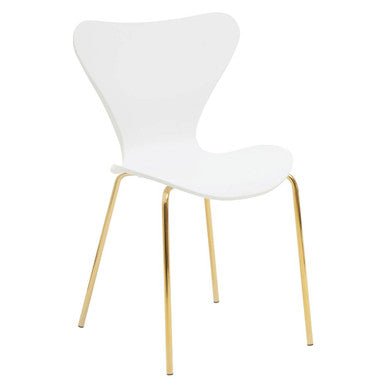 Laila White Seat And Gold Finish Legs Dining Chair - Joe’s Haven