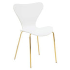 Laila White Seat And Gold Finish Legs Dining Chair - Joe’s Haven