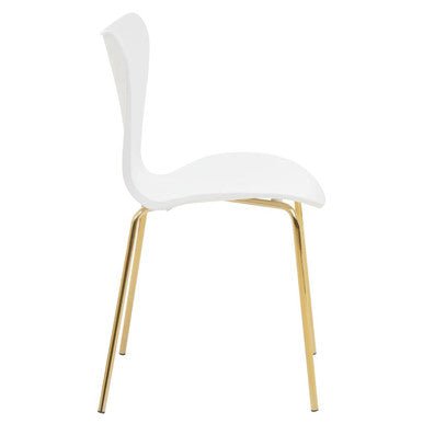 Laila White Seat And Gold Finish Legs Dining Chair - Joe’s Haven