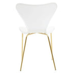 Laila White Seat And Gold Finish Legs Dining Chair - Joe’s Haven