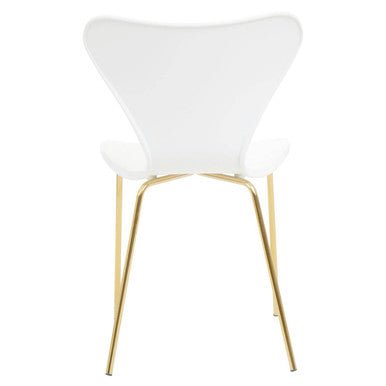 Laila White Seat And Gold Finish Legs Dining Chair - Joe’s Haven