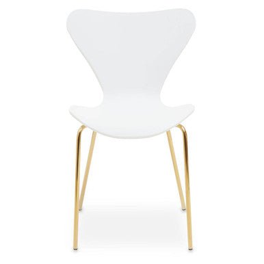 Laila White Seat And Gold Finish Legs Dining Chair - Joe’s Haven