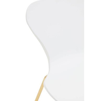 Laila White Seat And Gold Finish Legs Dining Chair - Joe’s Haven
