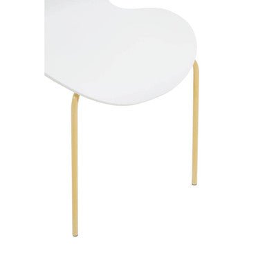 Laila White Seat And Gold Finish Legs Dining Chair - Joe’s Haven