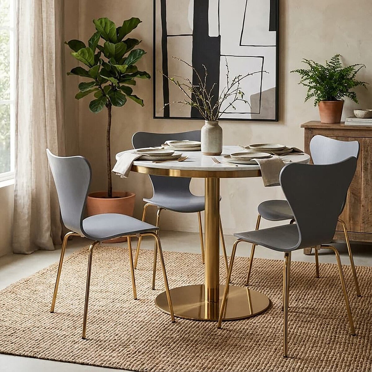 Laila Dining Chair With Grey Seat - Joe’s Haven