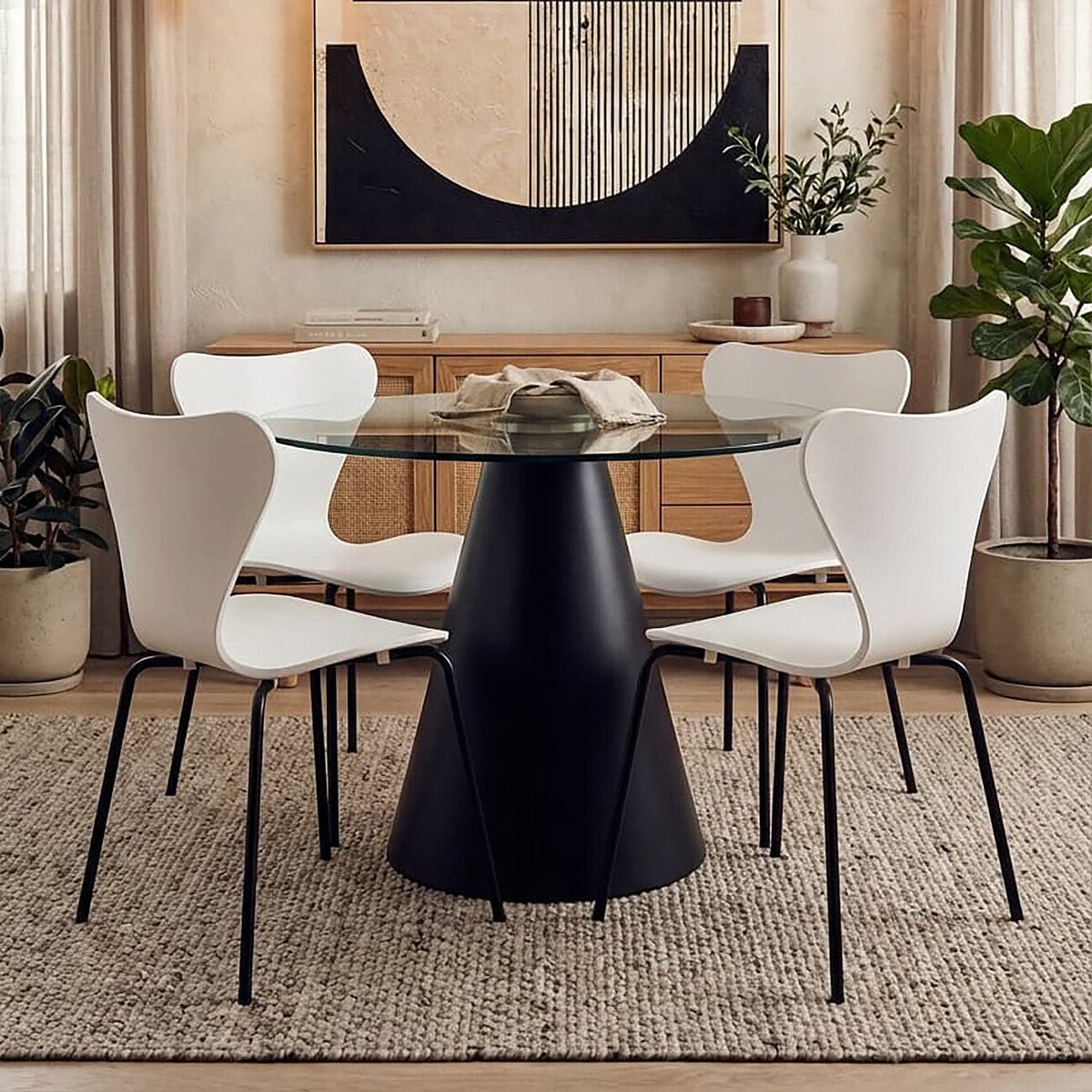 Laila White Seat and Black Legs Dining Chair - Joe’s Haven