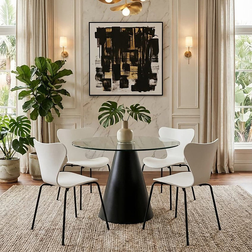 Laila White Seat and Black Legs Dining Chair - Joe’s Haven