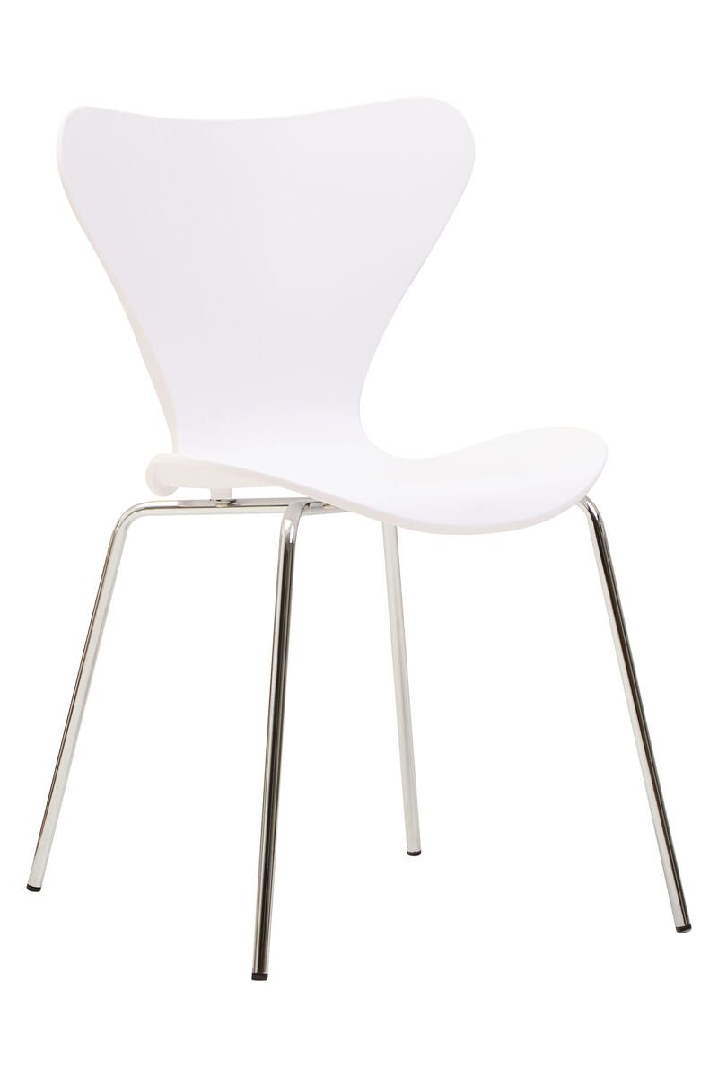 Laila White Seat And Silver Chrome Legs Dining Chair - Joe’s Haven