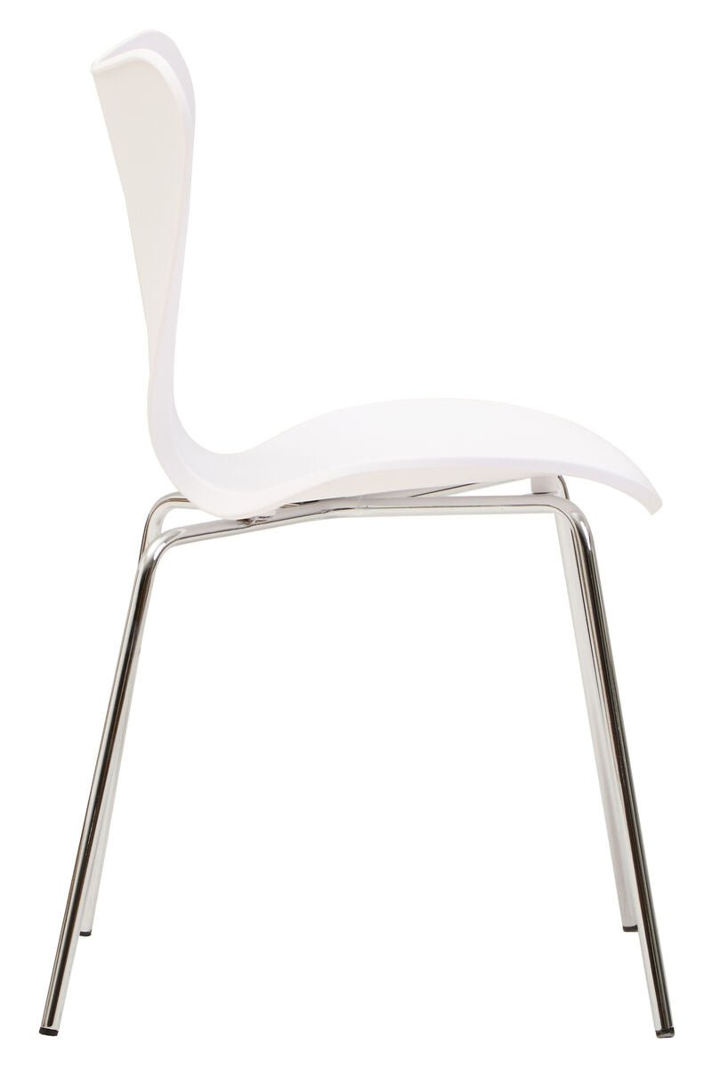 Laila White Seat And Silver Chrome Legs Dining Chair - Joe’s Haven