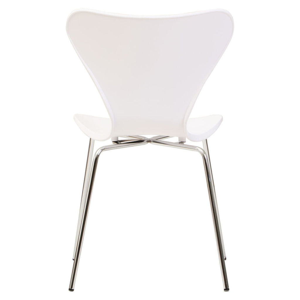 Laila White Seat And Silver Chrome Legs Dining Chair - Joe’s Haven