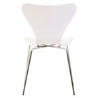 Laila White Seat And Silver Chrome Legs Dining Chair - Joe’s Haven