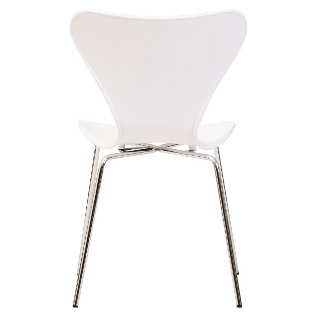 Laila White Seat And Silver Chrome Legs Dining Chair - Joe’s Haven