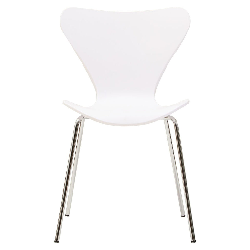Laila White Seat And Silver Chrome Legs Dining Chair - Joe’s Haven