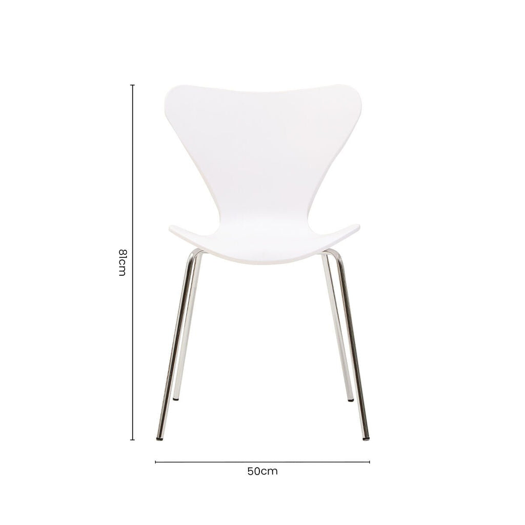 Laila White Seat And Silver Chrome Legs Dining Chair - Joe’s Haven