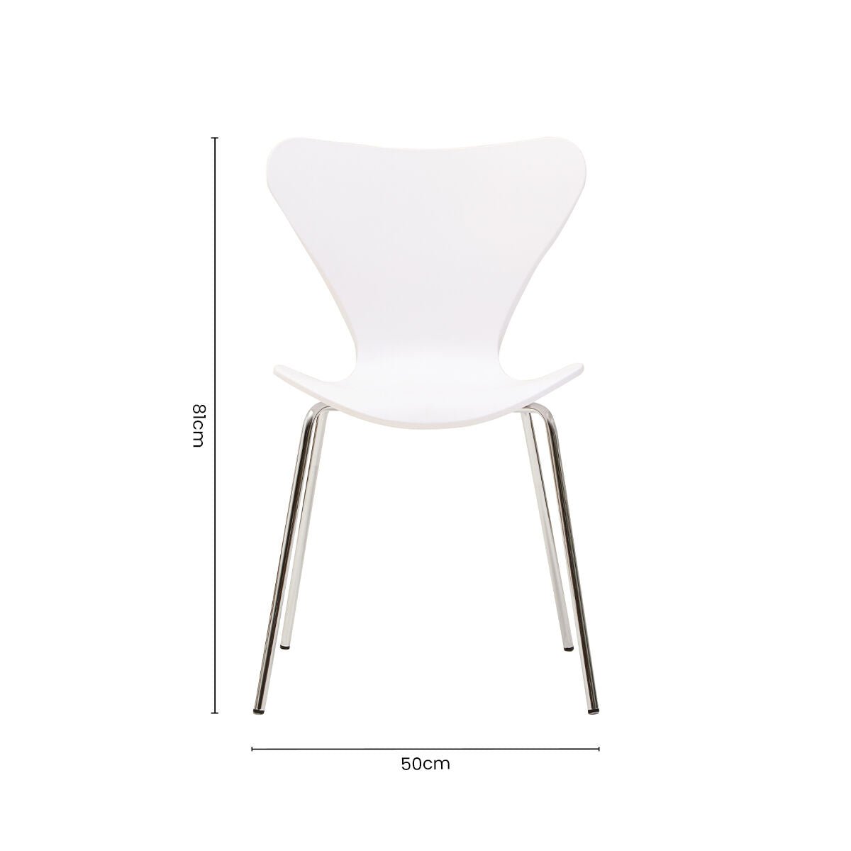 Laila White Seat And Silver Chrome Legs Dining Chair - Joe’s Haven