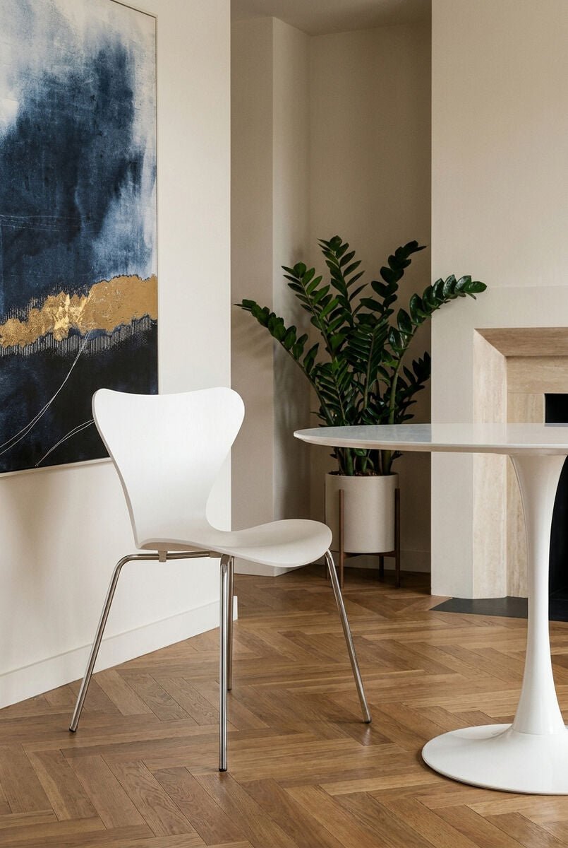 Laila White Seat And Silver Chrome Legs Dining Chair - Joe’s Haven