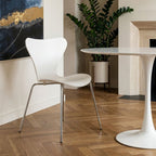 Laila White Seat And Silver Chrome Legs Dining Chair - Joe’s Haven