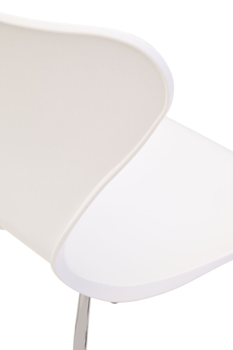 Laila White Seat And Silver Chrome Legs Dining Chair - Joe’s Haven